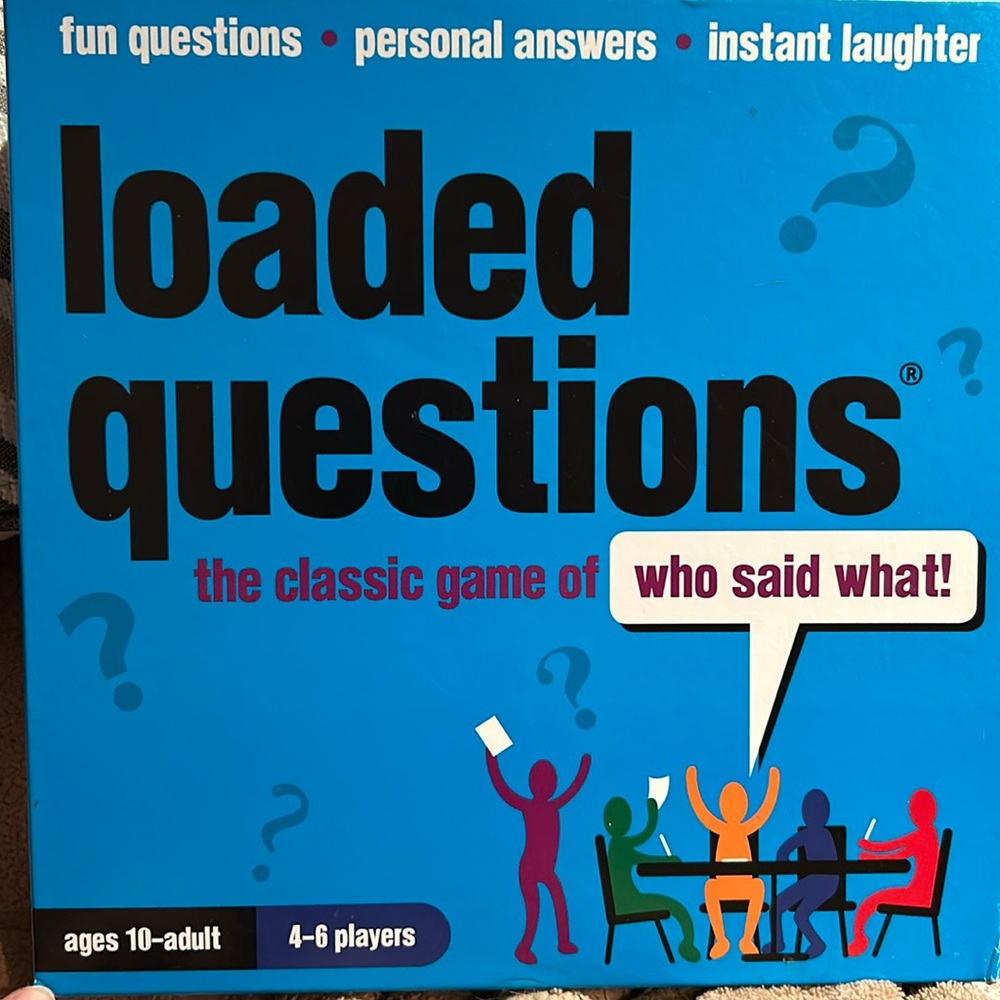 LOADED QUESTIONS- Never used board game - classic game of who said what!